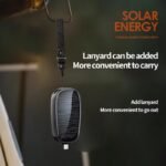 Mini Solar Power Bank Keychain 1200mAh – Portable Charger with LED & Type-C Input