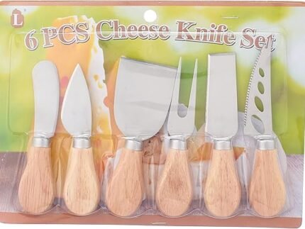 Mini Wooden Handle Cheese Knife Set 6 pcs – Compact Stainless Steel Utensils for Charcuterie Boards
