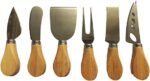 Mini Wooden Handle Cheese Knife Set 6 pcs – Compact Stainless Steel Utensils for Charcuterie Boards