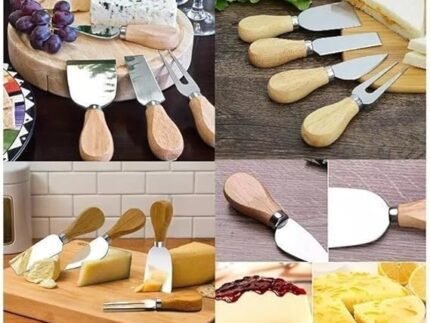 Mini Wooden Handle Cheese Knife Set 6 pcs – Compact Stainless Steel Utensils for Charcuterie Boards