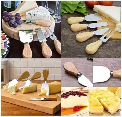 Mini Wooden Handle Cheese Knife Set 6 pcs – Compact Stainless Steel Utensils for Charcuterie Boards
