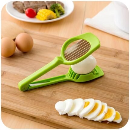 Multi-Function Egg & Fruit Slicer – Hard-Boiled Egg Cutter, Strawberry & Kiwi Divider, Mushroom Vegetable Slicing Tool