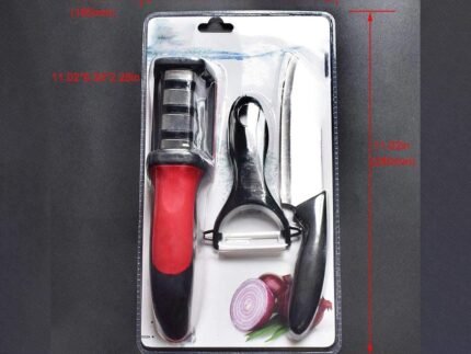 Multi-Function Kitchen Knife Sharpener & Ceramic Peeler Combo – 3 Stage Sharpening Tool