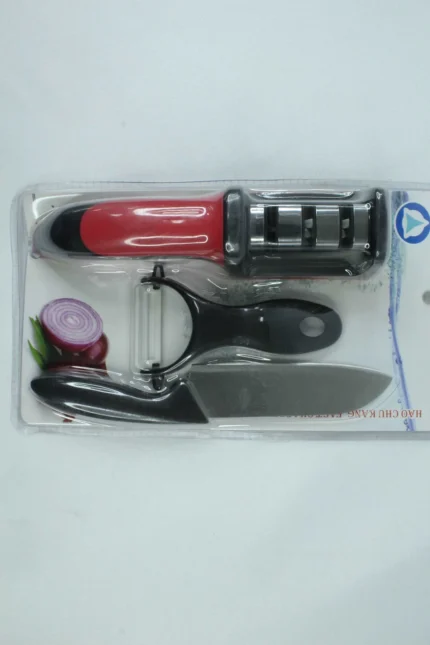 Multi-Function Kitchen Knife Sharpener & Ceramic Peeler Combo – 3 Stage Sharpening Tool