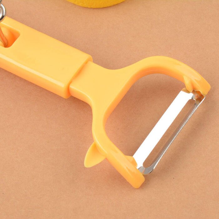 Multi-Functional 2-in-1 Stainless Steel Bottle Opener with Fruit Peeler – Compact Pocket Tool