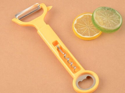 Multi-Functional 2-in-1 Stainless Steel Bottle Opener with Fruit Peeler – Compact Pocket Tool