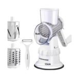 Multi-Functional Hand Roller Vegetable Cutter – 3-in-1 Rotary Slicer, Cheese Grater & Food Chopper