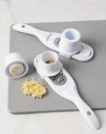 Multi-Functional Manual Garlic & Ginger Crusher – Plastic Garlic Press, Grinder, Grater & Peeler Kitchen Tool