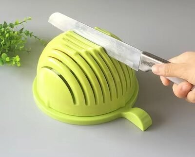 Multifunction Salad Cutter Bowl & Chopper – 2-in-1 Kitchen Gadget for Quick Fruit & Vegetable Prep