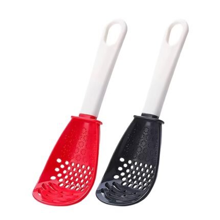 Multifunctional Kitchen Cooking Spoon – Heat-Resistant Garlic Press, Potato Masher & Colander