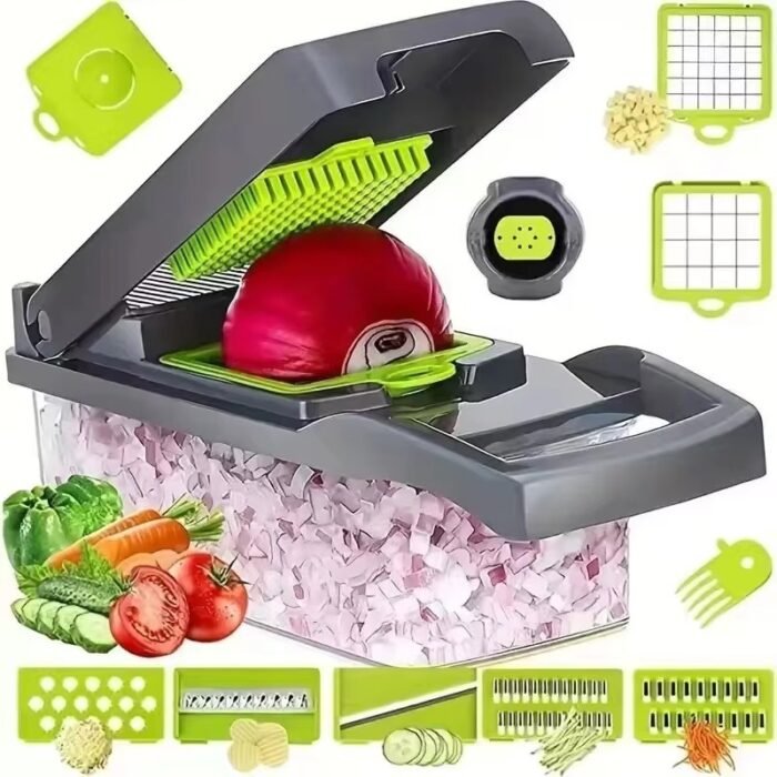 Multifunctional Vegetable Slicer Dicer Cutter – High-Efficiency Food Chopper with Interchangeable Blades
