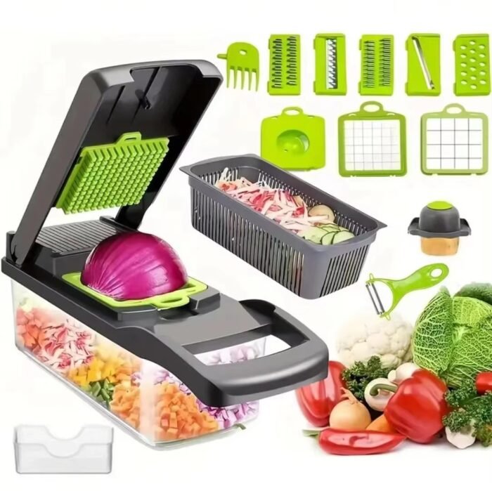 Multifunctional Vegetable Slicer Dicer Cutter – High-Efficiency Food Chopper with Interchangeable Blades