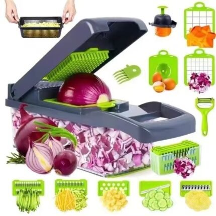 Multifunctional Vegetable Slicer Dicer Cutter – High-Efficiency Food Chopper with Interchangeable Blades