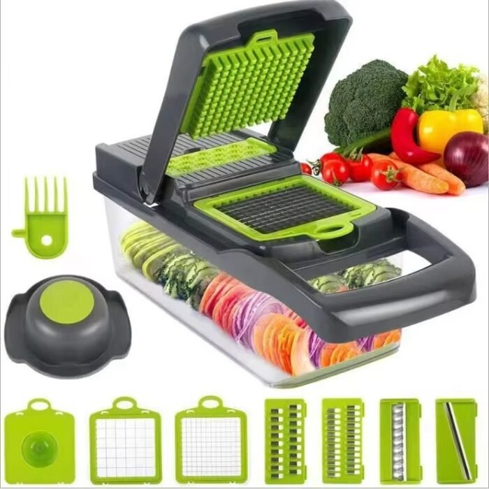 Multifunctional Vegetable Slicer Dicer Cutter – High-Efficiency Food Chopper with Interchangeable Blades
