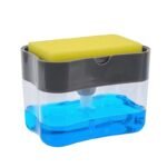 Kitchen Dish Soap Dispenser with Integrated Sponge Holder – Easy Cleanup and Durable Design