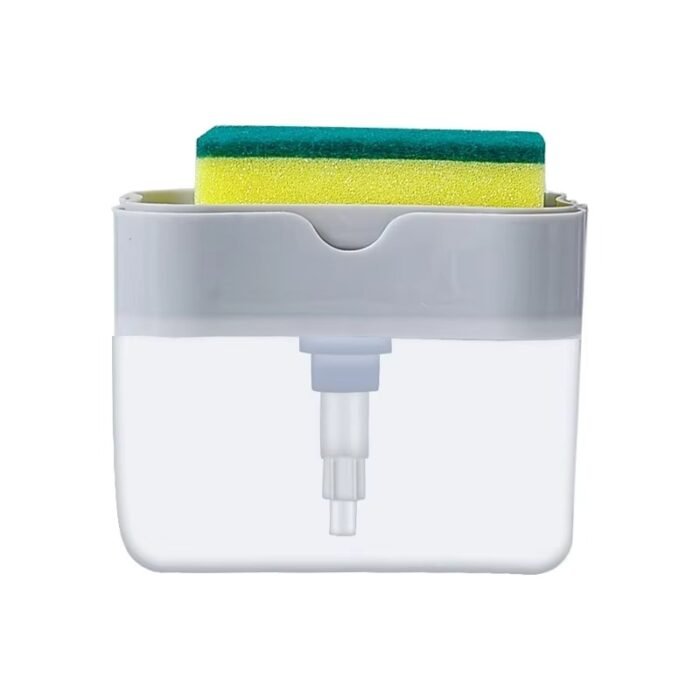 Kitchen Dish Soap Dispenser with Integrated Sponge Holder – Easy Cleanup and Durable Design