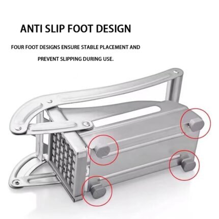 Premium Manual French Fry Cutter Stainless Steel with Adjustable Blades – Heavy Duty Potato Slicer for Home Kitchen Use