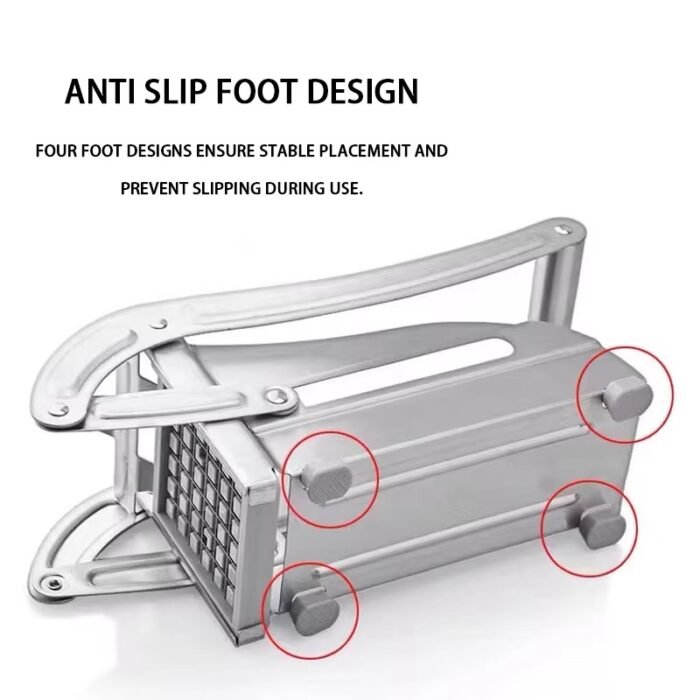 Premium Manual French Fry Cutter Stainless Steel with Adjustable Blades – Heavy Duty Potato Slicer for Home Kitchen Use