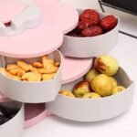 Petal-Shaped Rotating Snack & Jewelry Organizer – Wedding, Party, and Kids Snack Storage Box