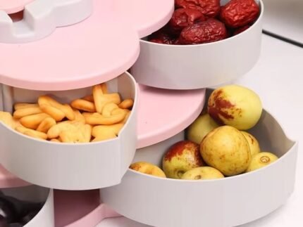 Petal-Shaped Rotating Snack & Jewelry Organizer – Wedding, Party, and Kids Snack Storage Box