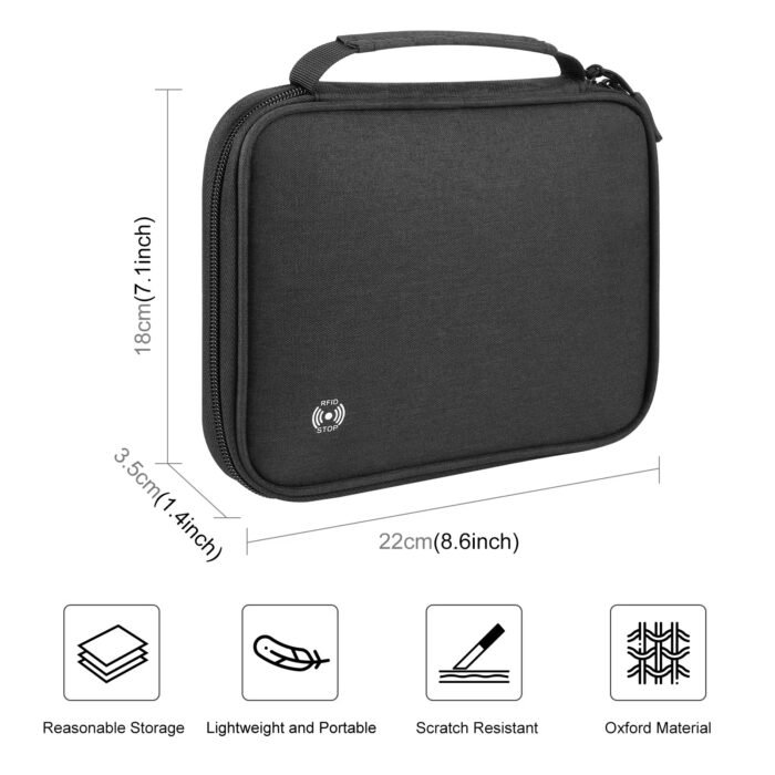Portable 2-in-1 Travel Organizer Bag – Scratch-Proof Storage Case for Electronics, Cables, Passport & Cards with Handle