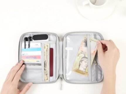 Portable 2-in-1 Travel Organizer Bag – Scratch-Proof Storage Case for Electronics, Cables, Passport & Cards with Handle