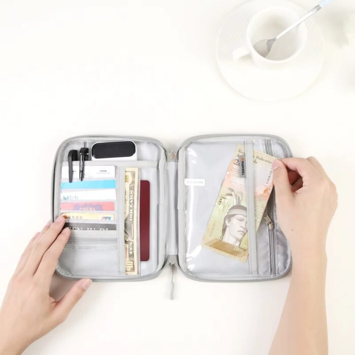 Portable 2-in-1 Travel Organizer Bag – Scratch-Proof Storage Case for Electronics, Cables, Passport & Cards with Handle