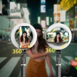 Portable Aluminium 3-in-1 Selfie Stick Tripod with LED Ring Light – Extendable Phone Holder for Travel & Zoom