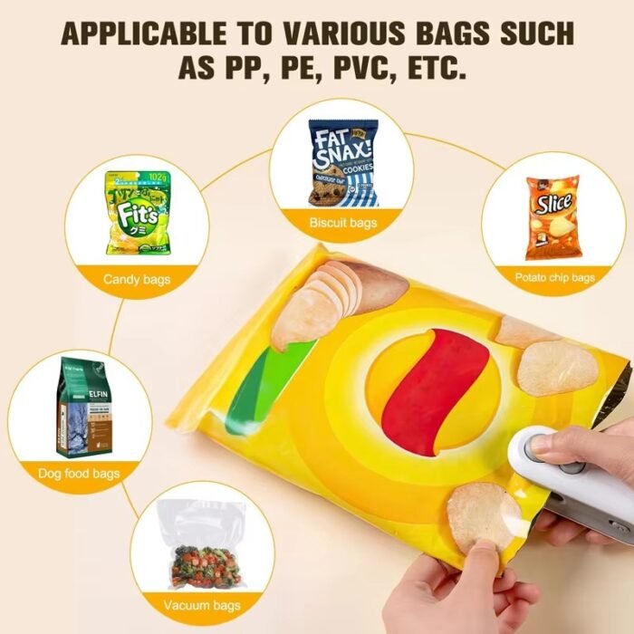 Portable Food Bag Heat Sealer – Handheld USB Rechargeable Mini Sealing Machine