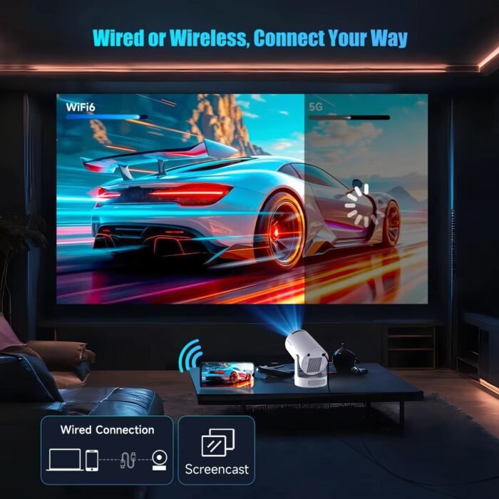 Portable Magcubic HD Projector – Android LED Cinema Projector with 8000 Lumens