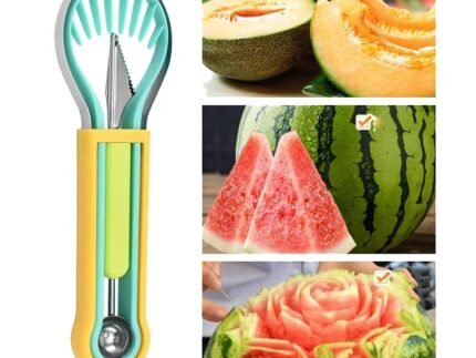 Portable Multi-Functional Fruit Tool – Stainless Steel Melon Baller, Ice Cream Scoop & Cutter