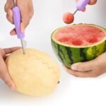 Portable Multi-Functional Fruit Tool – Stainless Steel Melon Baller, Ice Cream Scoop & Cutter