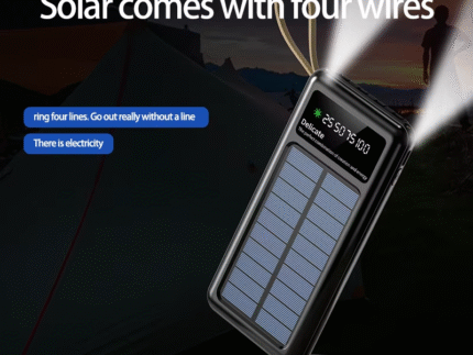 Portable Solar Power Bank with Display – Fast Charging USB Battery Pack & Phone Holder4