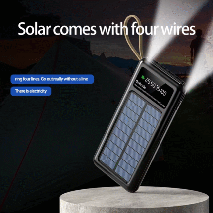 Portable Solar Power Bank with Display – Fast Charging USB Battery Pack & Phone Holder4