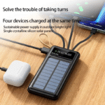 Portable Solar Power Bank with Display – Fast Charging USB Battery Pack & Phone Holder4