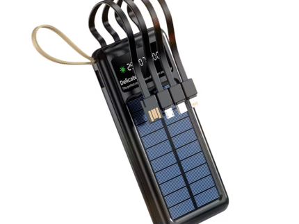 Portable Solar Power Bank with Display – Fast Charging USB Battery Pack & Phone Holder4