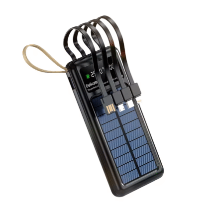 Portable Solar Power Bank with Display – Fast Charging USB Battery Pack & Phone Holder4