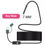 Portable Waterproof Inspection Camera – 7 mm 2 m USB Borescope for Android & PC