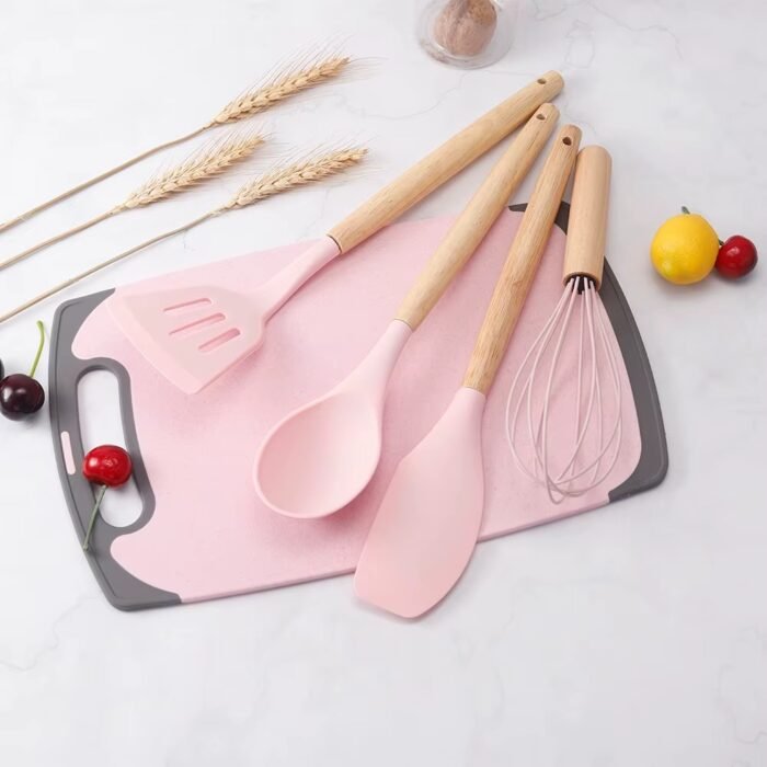 Premium 19-Piece Silicone Cooking Utensils Set with Wooden Handles – Non-Stick, Heat-Resistant Kitchen Tools Kit