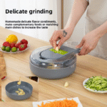 Premium 9-in-1 Manual Vegetable Cutter with Draining Basket – Multi-Function Slicer, Grater, Peeler & Potato Dicer