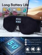 Premium Bluetooth Sleep Mask Earbuds – 3D Contour Wireless Music Eye Mask for Sleep & Travel