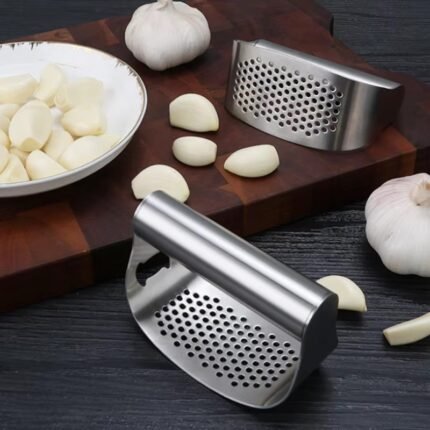 Premium Manual Stainless Steel Garlic Press – Heavy-Duty Handheld Mincer & Crusher Kitchen Tool for Effortless Garlic Preparation