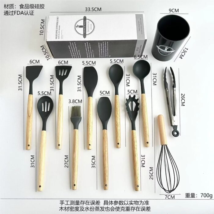 Premium Silicone Kitchen Utensils Set – Heat-Resistant Non-Stick Cooking Tools for Home & Professional Use