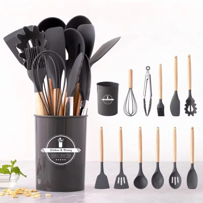 Premium Silicone Kitchen Utensils Set – Heat-Resistant Non-Stick Cooking Tools for Home & Professional Use
