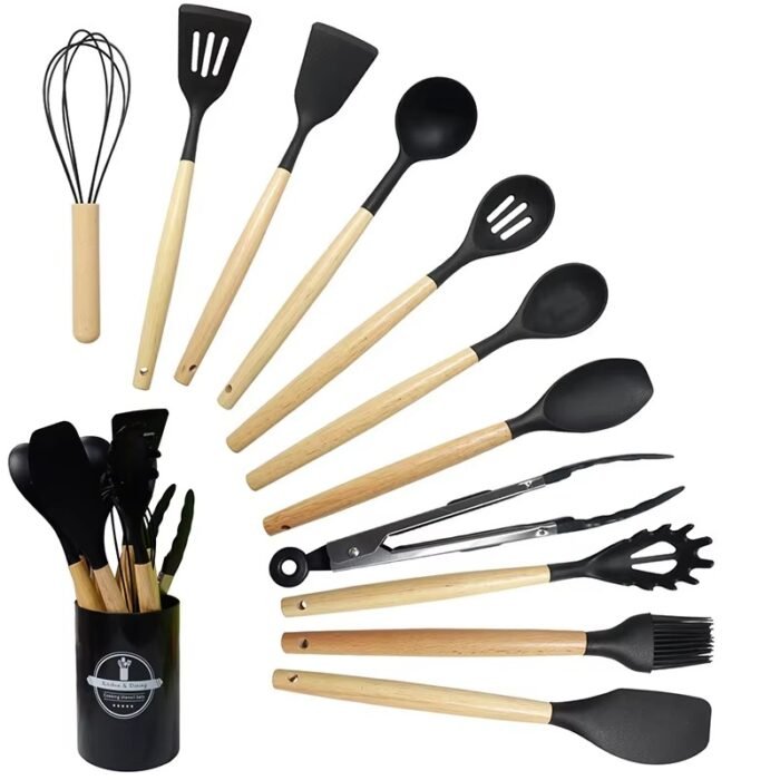 Premium Silicone Kitchen Utensils Set – Heat-Resistant Non-Stick Cooking Tools for Home & Professional Use