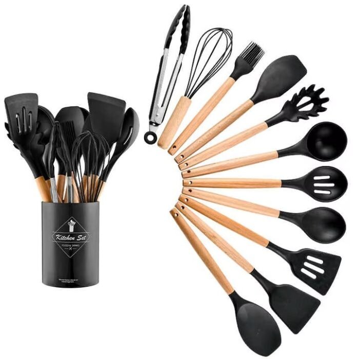 Premium Silicone Kitchen Utensils Set – Heat-Resistant Non-Stick Cooking Tools for Home & Professional Use