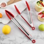 Premium Silicone & Stainless Steel Kitchen Tongs – Non-Stick Cooking Clip for BBQ, Salad, Grill & Baking