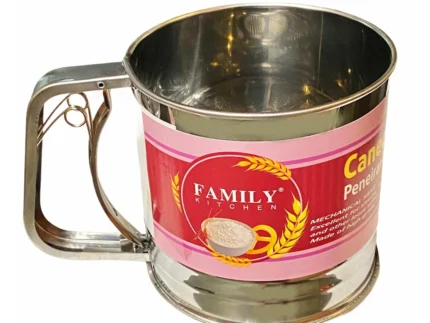 Premium Stainless Steel Flour Sifter – Hand Crank Baking Sieve Cup for Fine, Lump-Free Flour