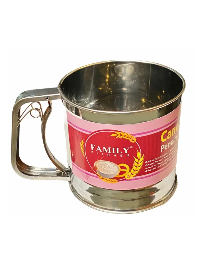 Premium Stainless Steel Flour Sifter – Hand Crank Baking Sieve Cup for Fine, Lump-Free Flour