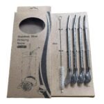 Premium Stainless Steel Yerba Mate Bombilla Straw with Built-In Filter and Cleaning Brush